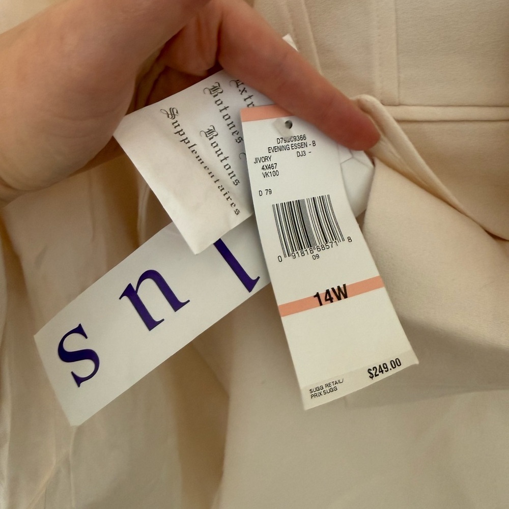 Ivory 100% Wool Blazer 14W ✨ Classic Tailored Quiet Luxury Jacket Feminine - Picture 6 of 10